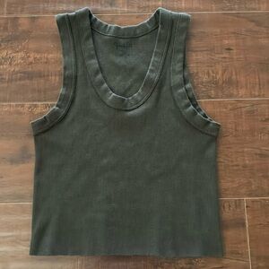 Brandy Melville Tank Top, Dark Brown, Ribbed, Cropped, Like New!! One Size